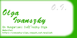 olga ivanszky business card